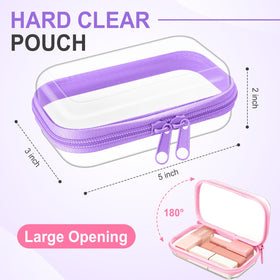 Sanwuta transparent makeup bag inside a compact case for quick cosmetic access.