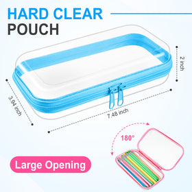 Sanwuta clear hard zipper case for cosmetics organization, see contents instantly.