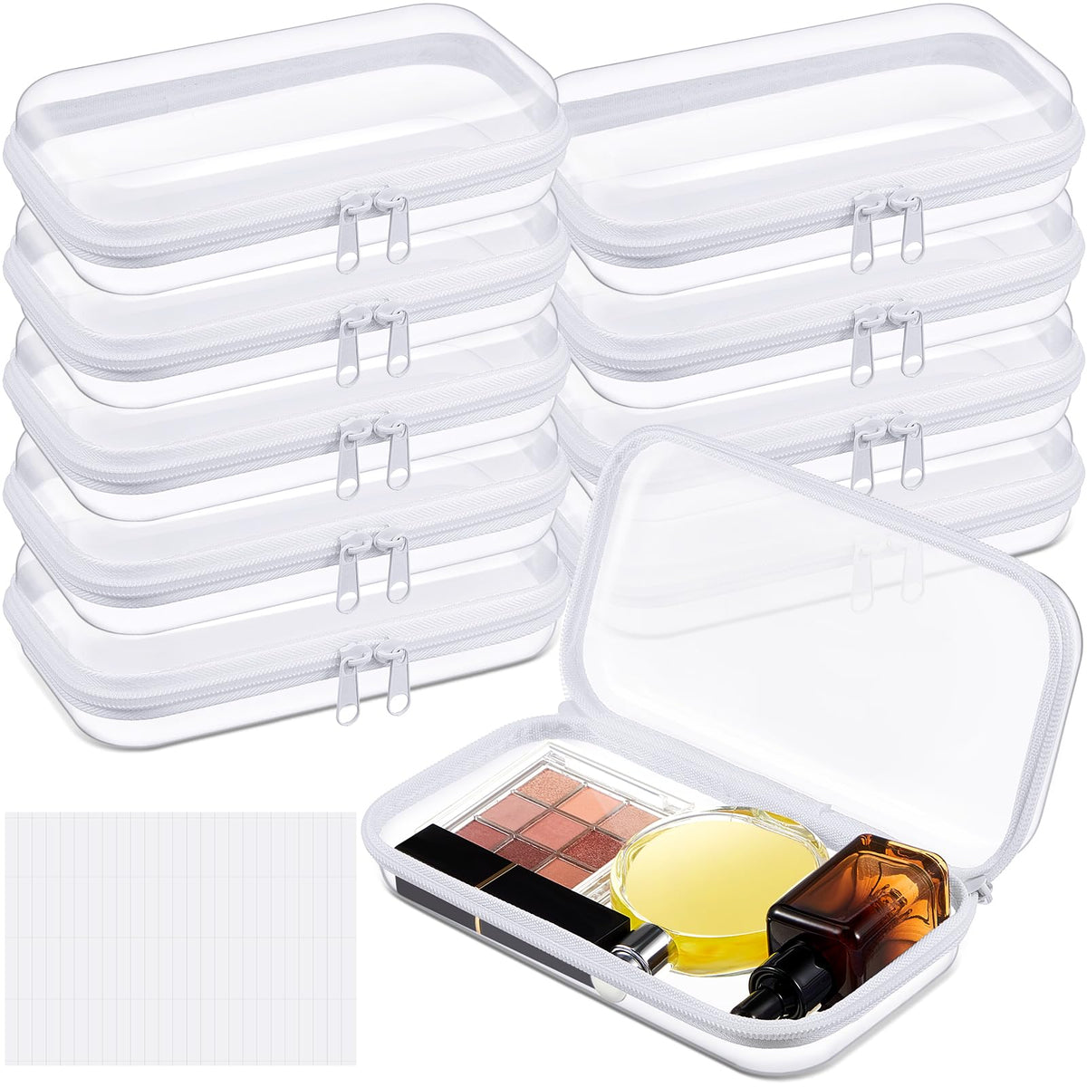 Sanwuta clear hard zipper case with durable PVC for travel cosmetics