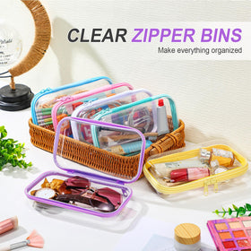Sanwuta clear zipper case pencil case, ideal for school or office supplies.