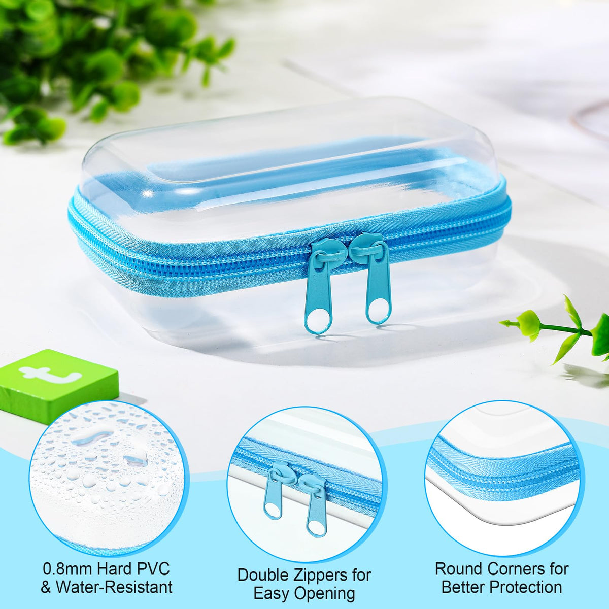 Sanwuta six-pack clear cases organized for toiletries and small essentials on the go.