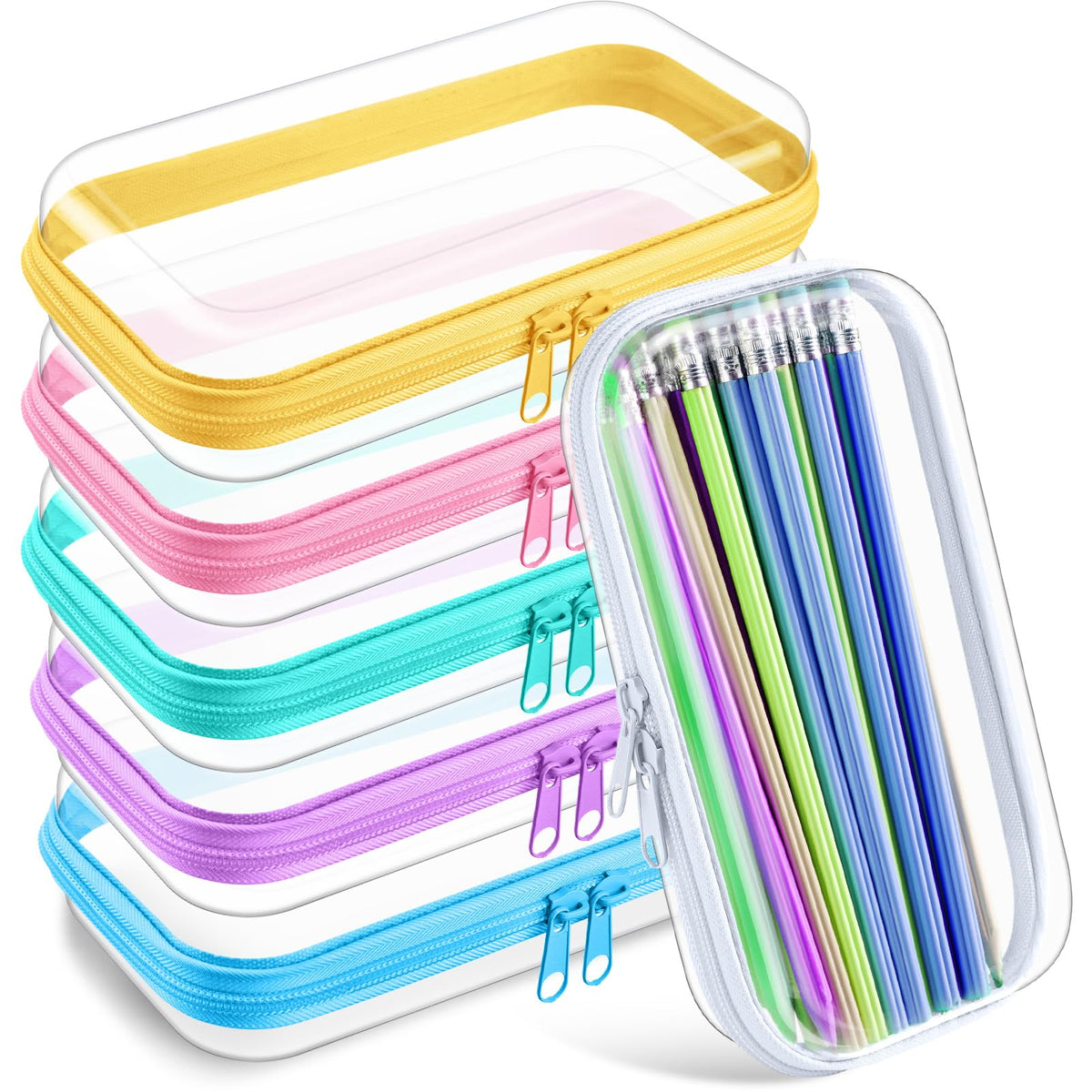 Sanwuta clear hard zipper case for snack storage, organized on the go.