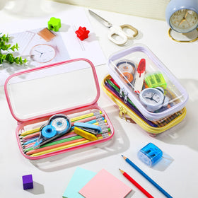 Sanwuta clear zipper case toy storage, keeps small items tidy.