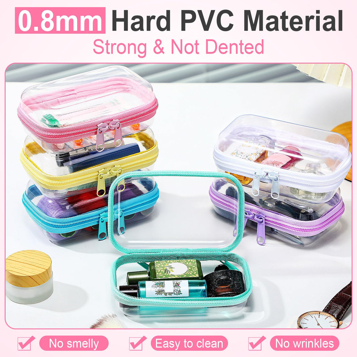 Sanwuta pocket-size case in a travel bag, easy to carry and protect snacks.