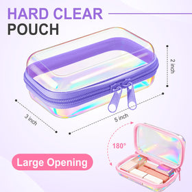 Sanwuta transparent makeup bag zipper case; quick view helps cosmetics on the go.