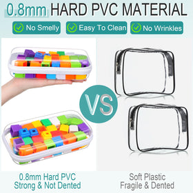 Sanwuta clear pencil case offers durable storage for stationery.