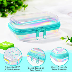 Sanwuta clear toiletry case; sturdy PVC keeps items organized during trips.