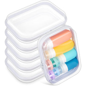 Sanwuta clear zipper case 6-pack for easy travel organization.