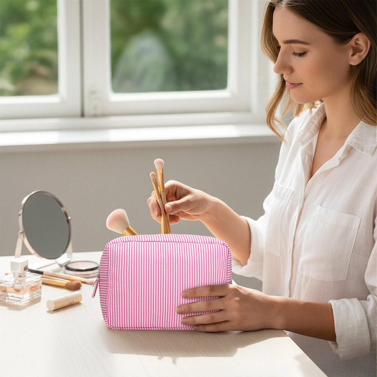 Sanwuta gift-ready cosmetic bag; ideal for bridesmaids, Mother's Day, or gifting