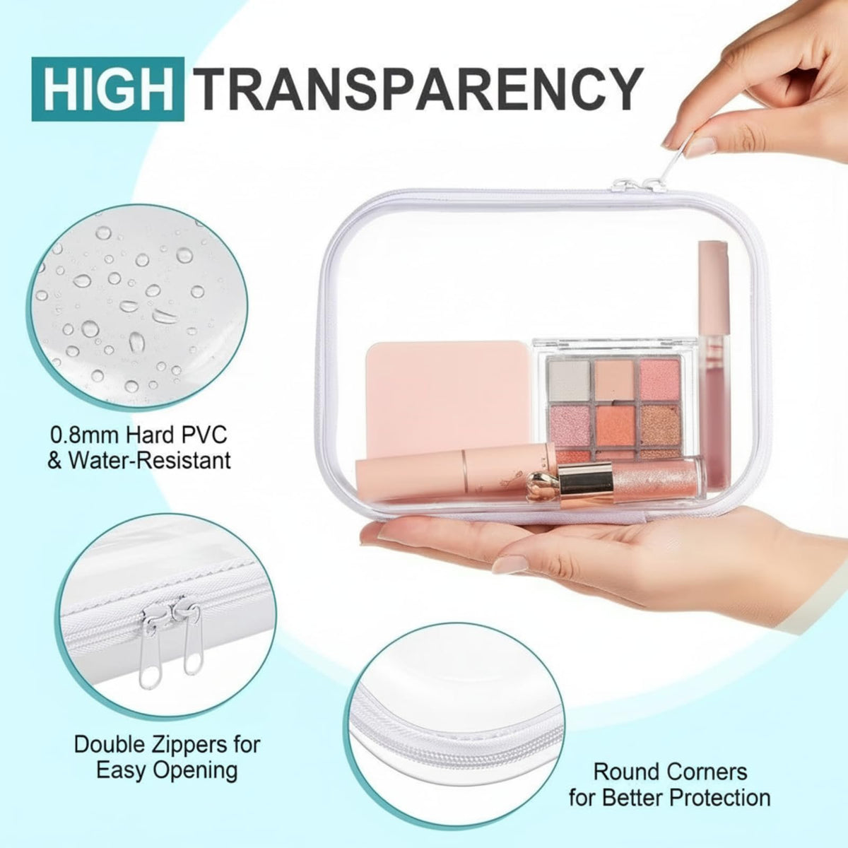 Sanwuta hard PVC travel organizer bin protects items on the go.