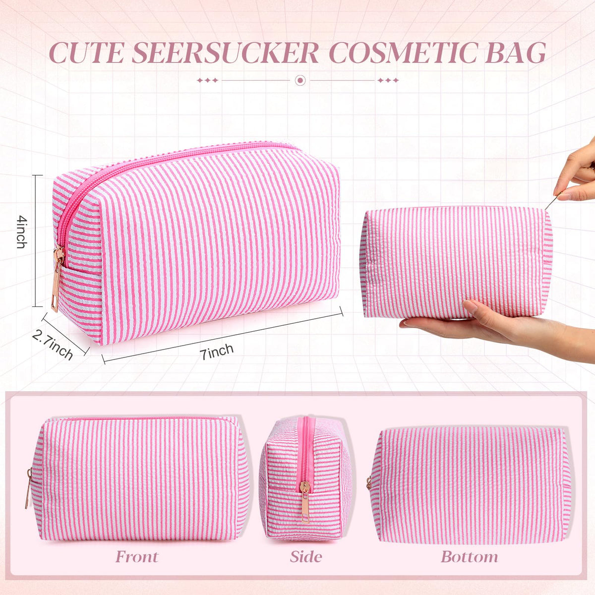 Sanwuta large cosmetic bag 18x10x7 cm fits skincare essentials neatly.