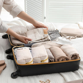 Sanwuta multiuse seersucker pouch for travel, gym, or daily vanity