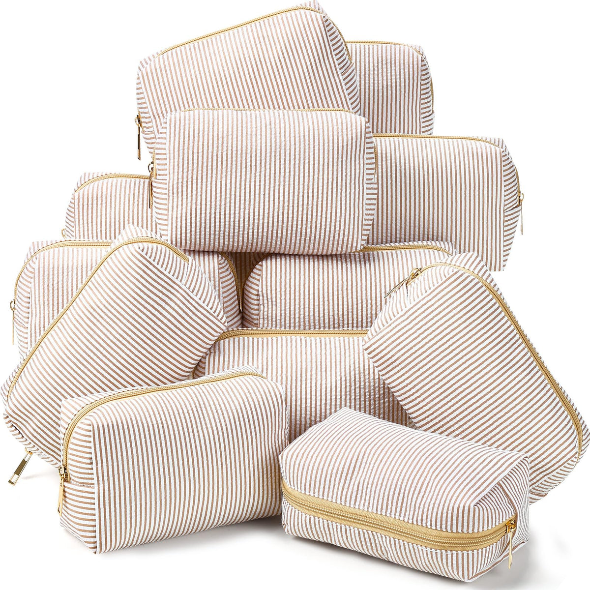 Sanwuta seersucker cosmetic bags stripe collection keep cosmetics organized for travel