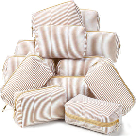 Sanwuta seersucker cosmetic bags stripe collection keep cosmetics organized for travel