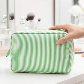 Sanwuta seersucker makeup bags embroidery-friendly fabric for personalization