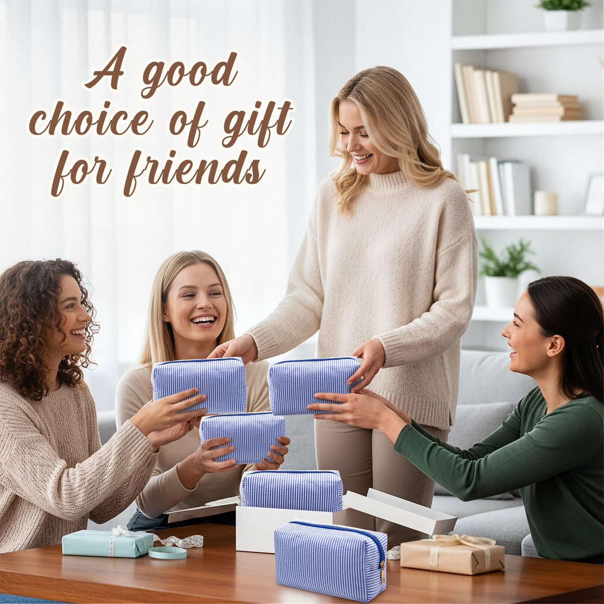 Sanwuta striped cosmetic bag bundle offers stylish organization for gifts, weddings, and daily routines.
