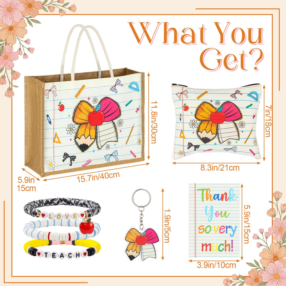 Sanwuta bracelets from the set featuring love, notebook, and pencil themes.