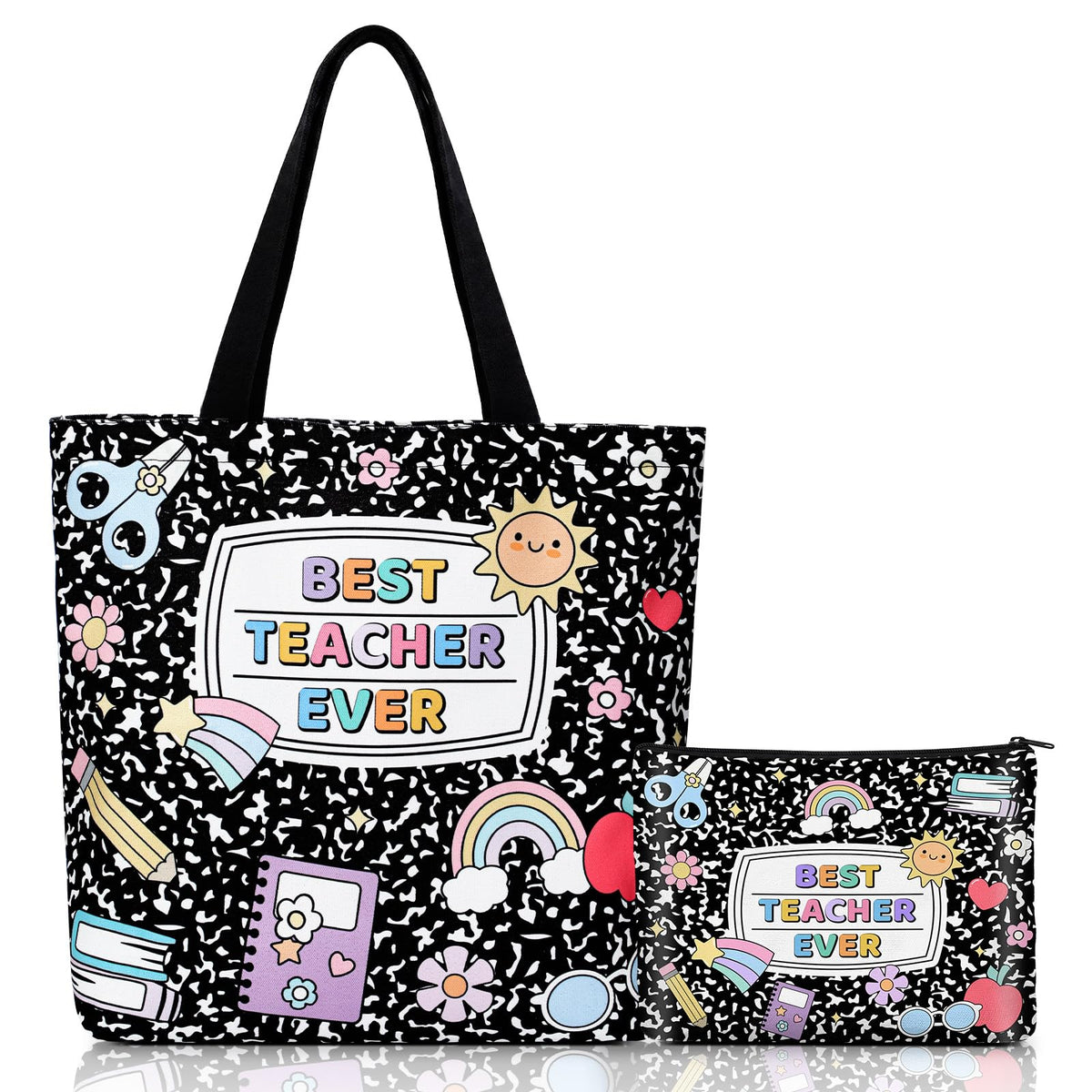 Sanwuta tote bag with composition-book theme for teachers' daily planning