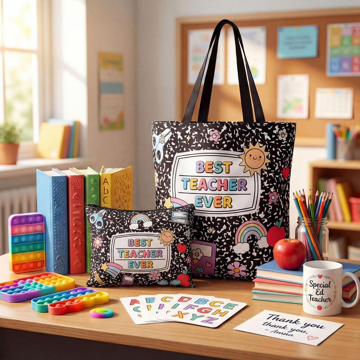 Sanwuta tote bag large capacity for lesson plans and books