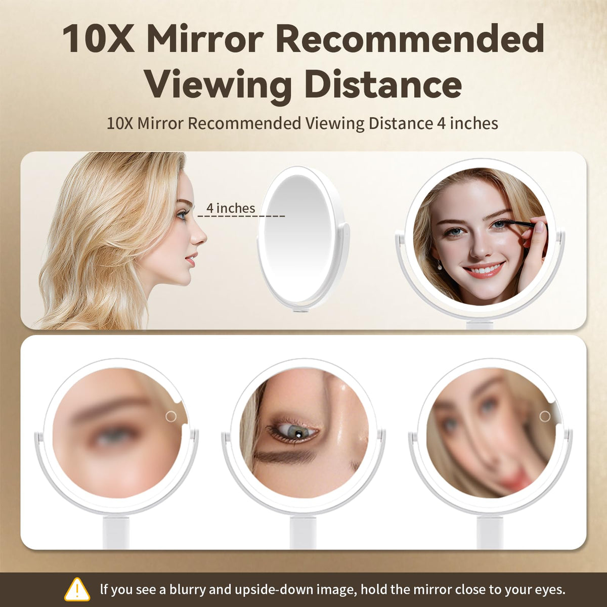 SANYCASA makeup mirror with lights anti-slip base stays steady.
