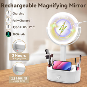 SANYCASA makeup mirror with lights spa drawer base stores essentials.
