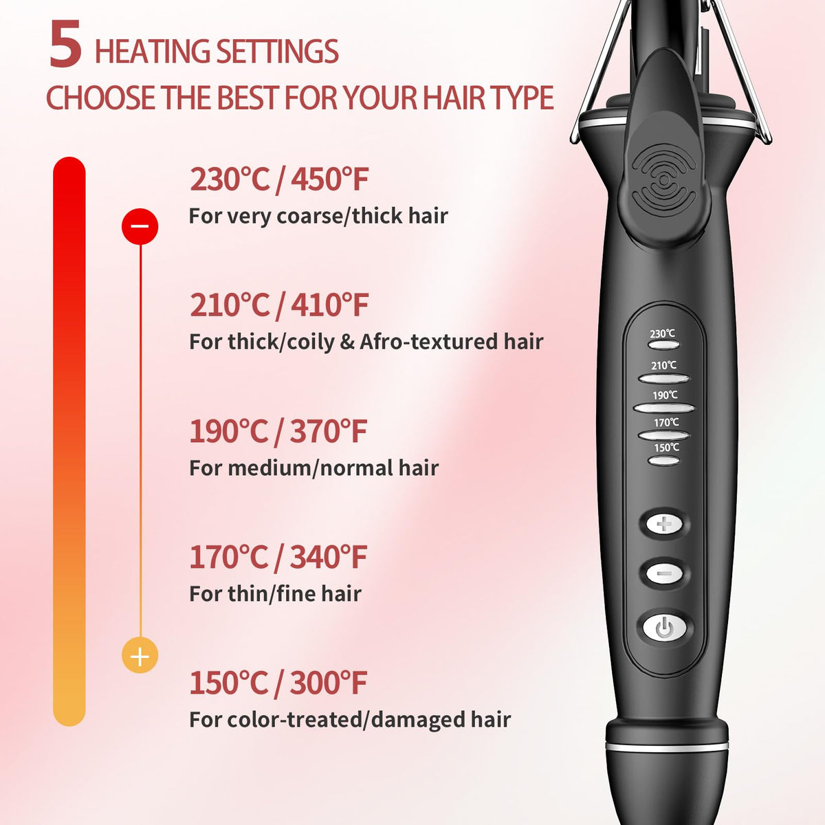 SAOSA curling iron with instant heat-up for quick styling.