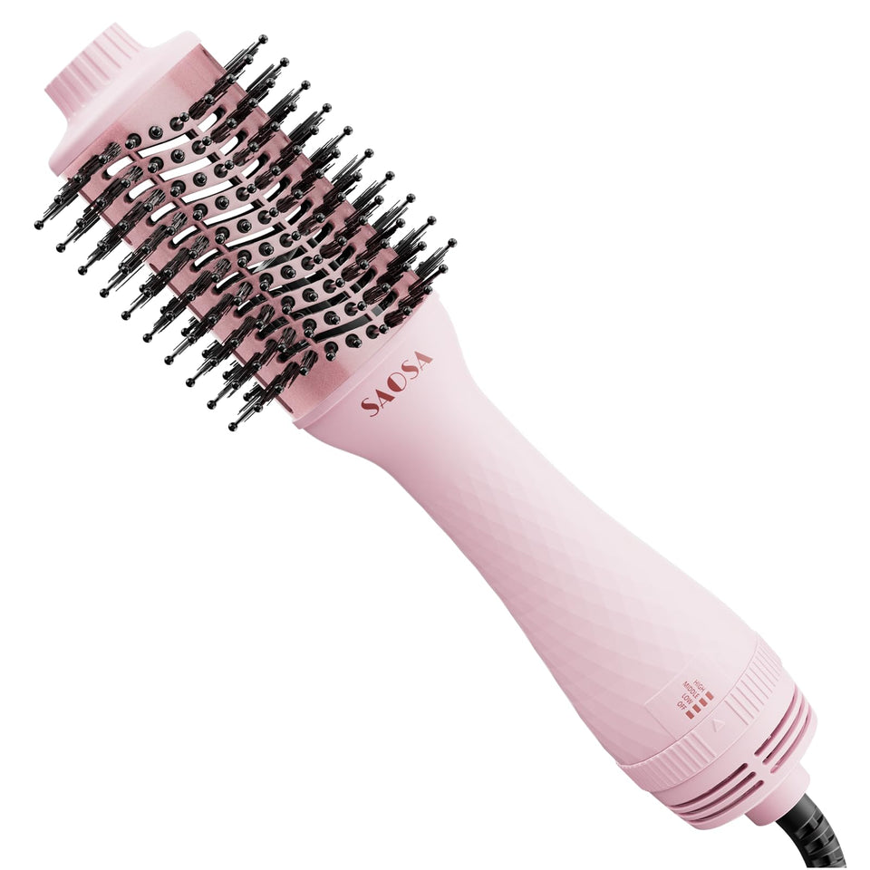 SAOSA pink hair dryer brush image showing the overall device for volumized styling and smooth finish
