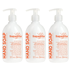 Sapadilla Grapefruit Bergamot hand soap bottle with refreshing citrus scent.
