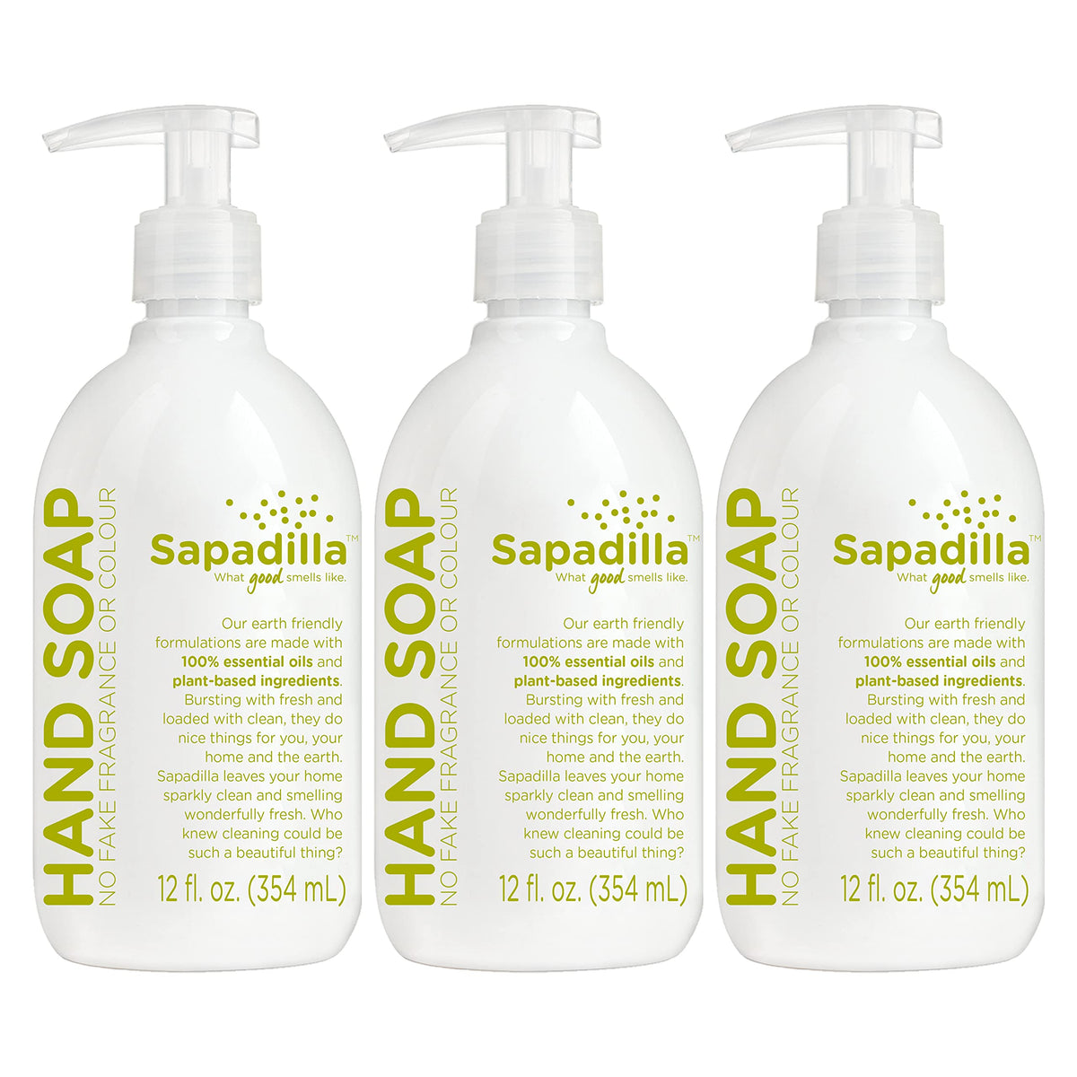 Sapadilla Rosemary and Peppermint hand soap bottle with aromatic oils for refreshing cleansing.
