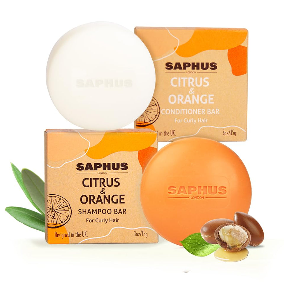 SAPHUS Argan Oil Bar Shampoo close-up with rich lather highlighting hydration and shine.