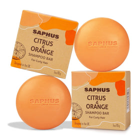 SAPHUS Argan Oil Shampoo Bar close-up showing rich lather for dry, curly hair