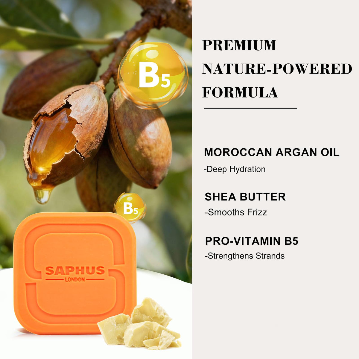 SAPHUS hair application demonstration with the shampoo bar on damp hair