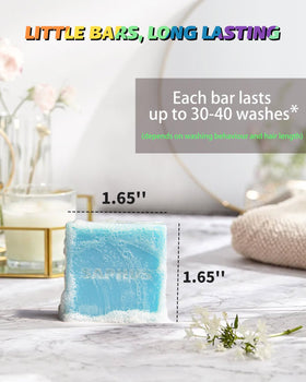 SAPHUS green apple shampoo bar delivers bright cleanse with fruity aroma.