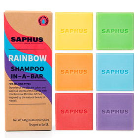 SAPHUS lavender shampoo bar in the 6-pack for gentle cleansing and soothing scent.
