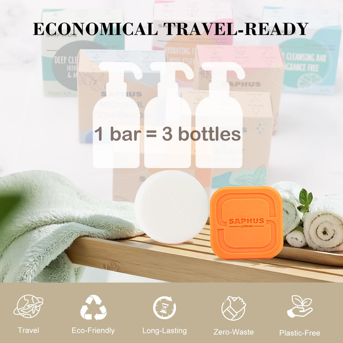 SAPHUS vegan cruelty-free badge emphasizing ethical hair care