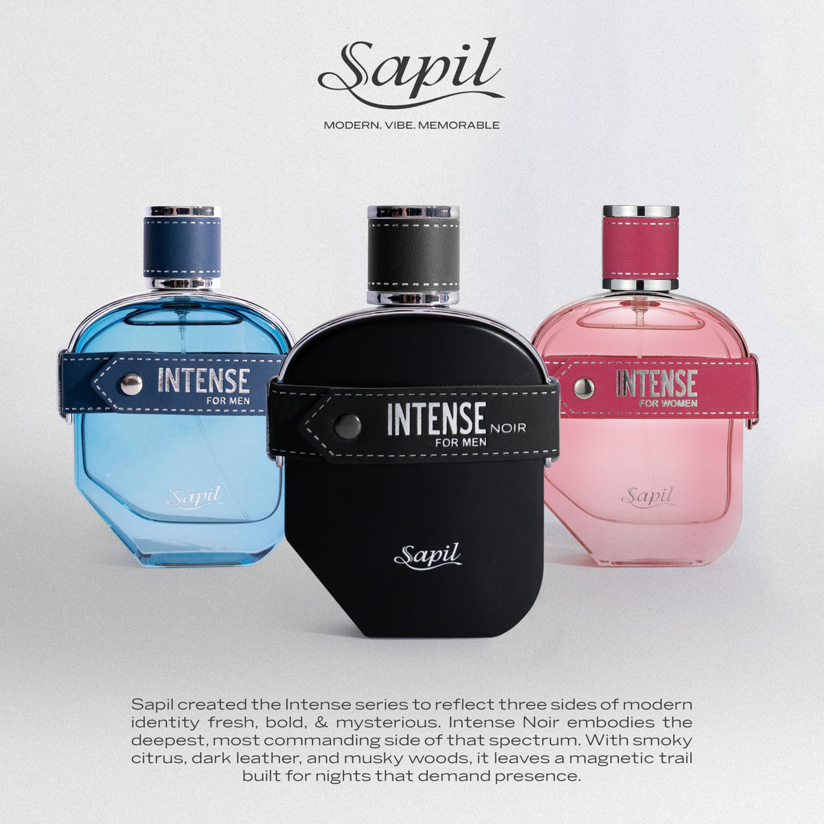 Sapil Intense Noir 100ml bottle ready for confident daily wear
