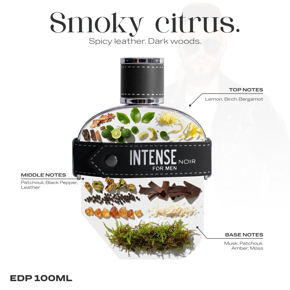 Sapil Intense Noir citrus opening highlighting fresh top notes