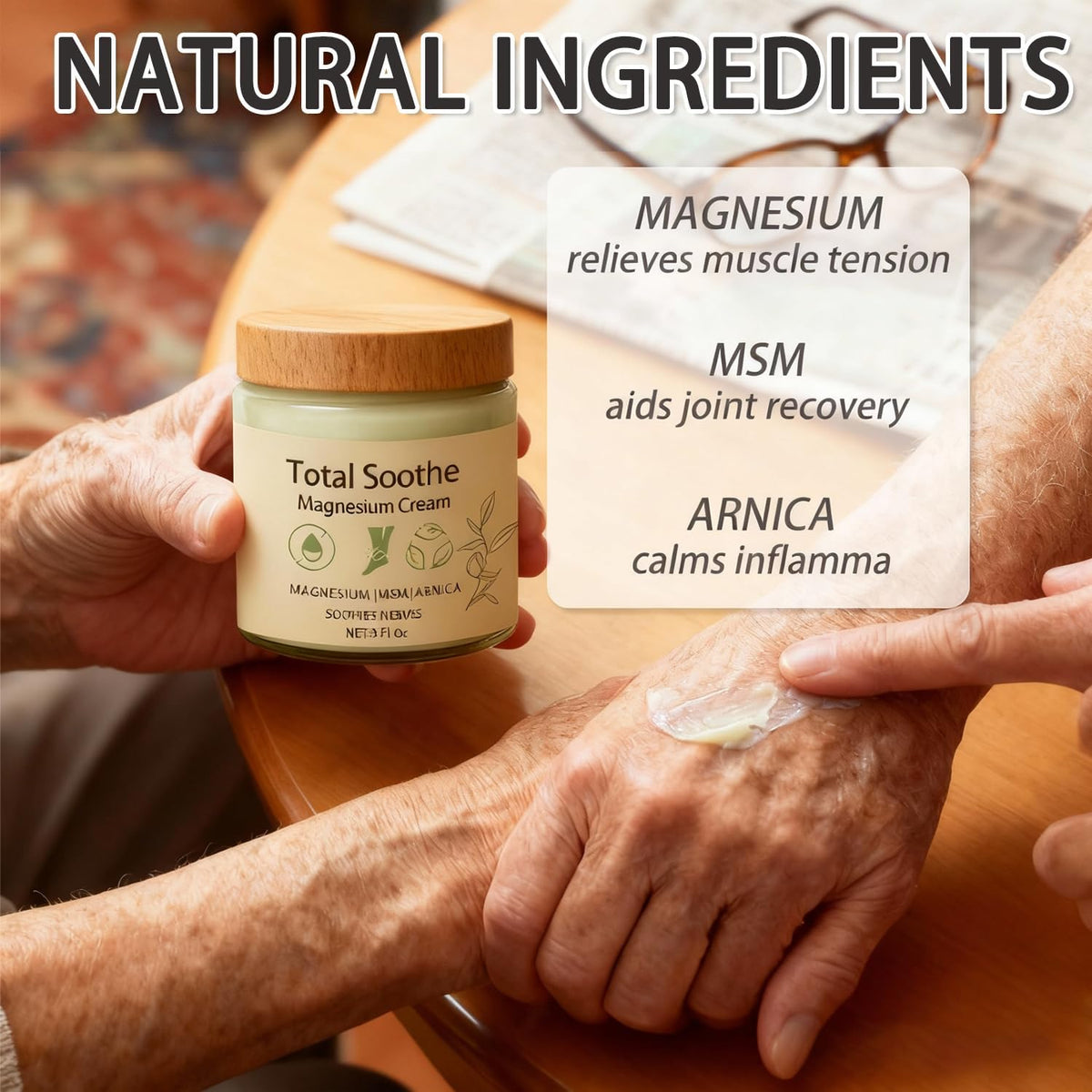 Applying SAPURAIS cream to knee for targeted relief