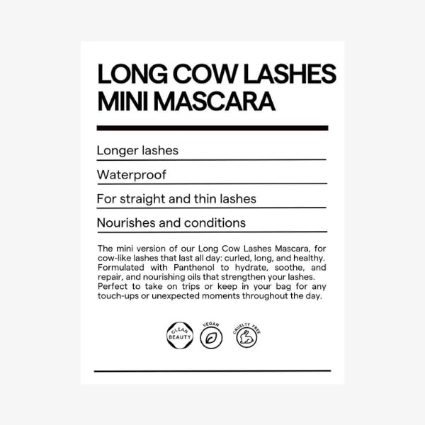 SARELLY Mini Cow Lashes Mascara waterproof formula swatch on skin