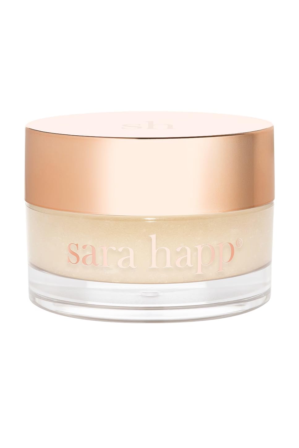 Sara Happ Lip Scrub vanilla bean jar with sugar crystals for gentle exfoliation