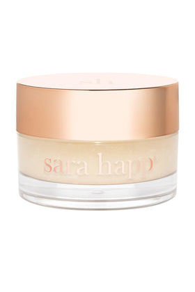Sara Happ Lip Scrub vanilla bean jar with sugar crystals for gentle exfoliation