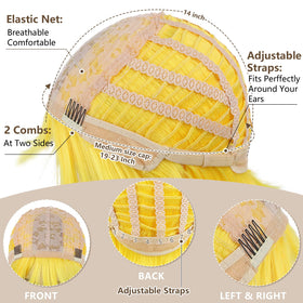 Sarannala Bob Wig adjustable straps provide secure, flexible fitting