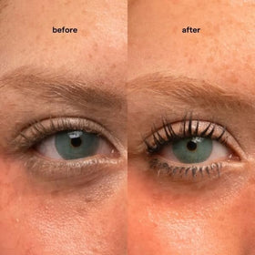 SARELLY Horse Lashes mascara on lashes after two coats.