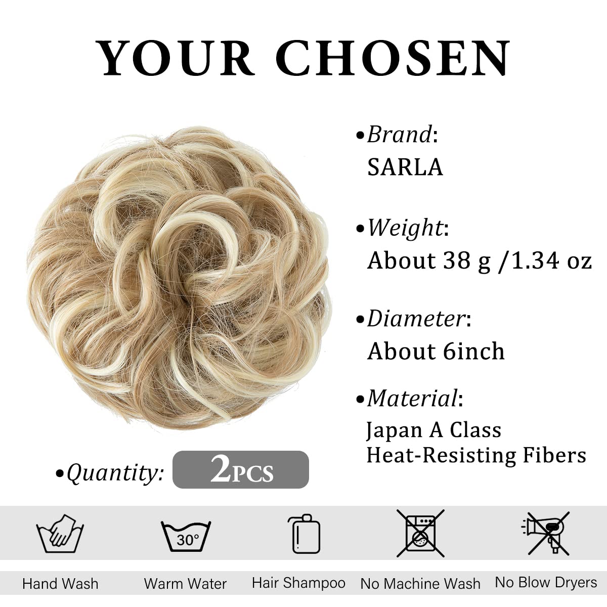 SARLA synthetic updo ponytail extension adds quick volume and secure wear.