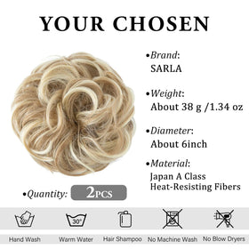 SARLA synthetic updo ponytail extension adds quick volume and secure wear.