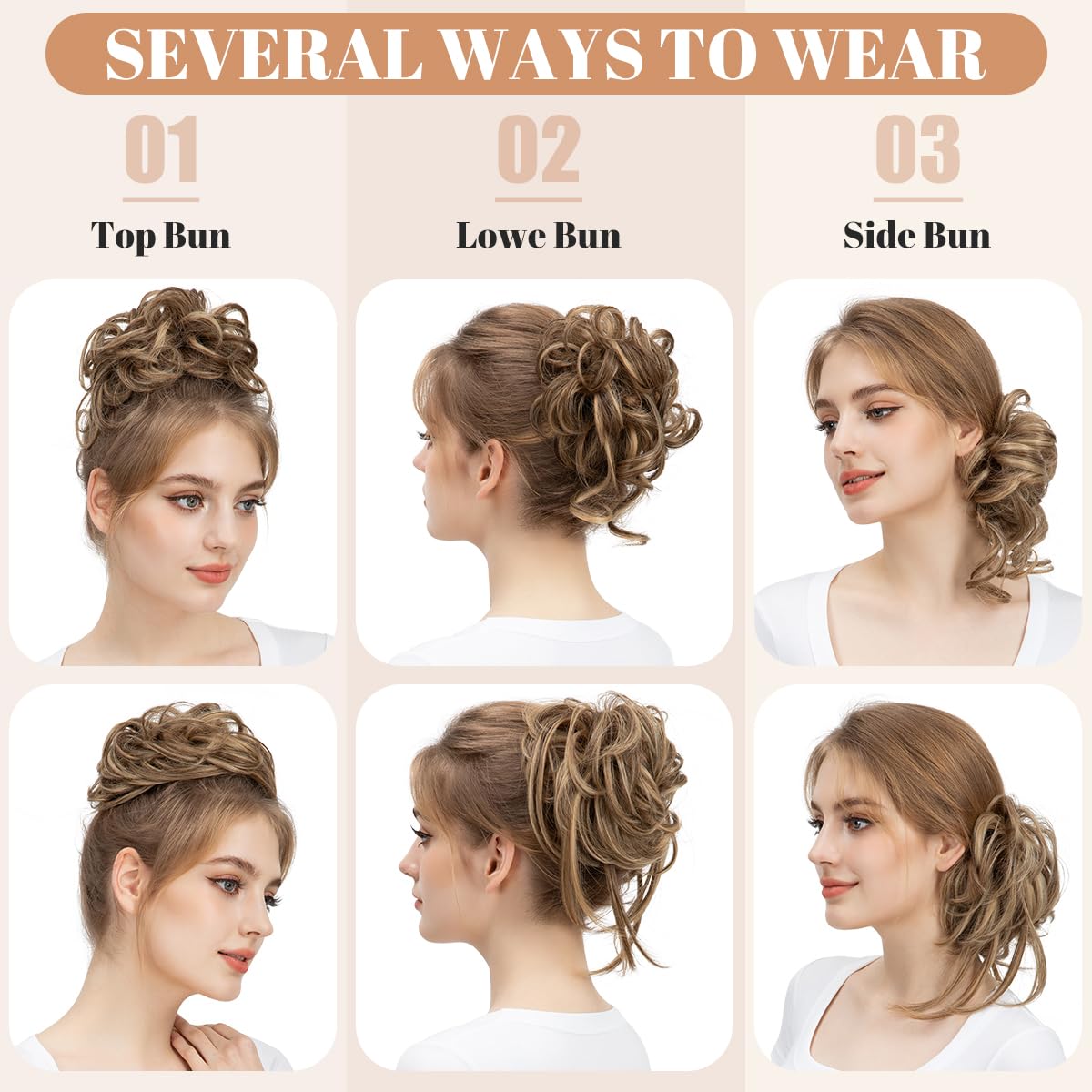 SARLA messy bun clip chocolate shade matches many outfits.
