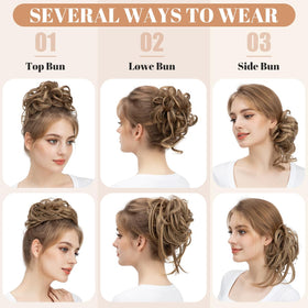 SARLA messy bun clip chocolate shade matches many outfits.