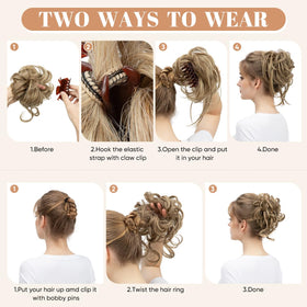 SARLA messy bun clip detachable clips enable quick styling.