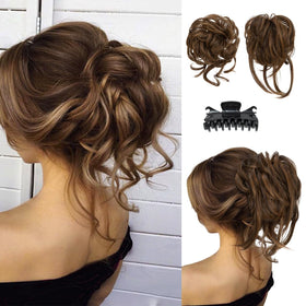SARLA messy bun clip open style shows natural texture for easy updos.