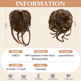 SARLA messy bun clip two buns set offers interchangeable looks.